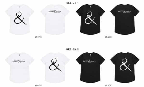 Ladies Drop Tshirt - Mildura Ballet & Dance Guild