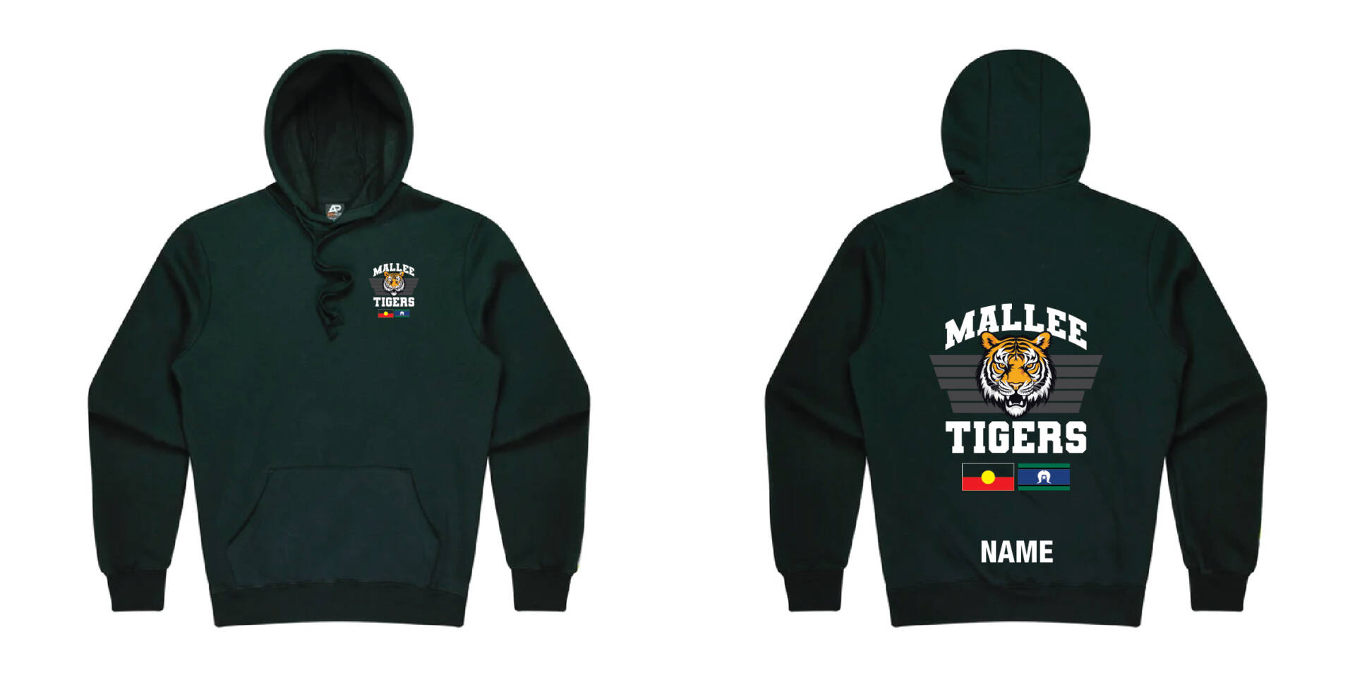 Adults torquay hoodie mallee tigers laser signs print