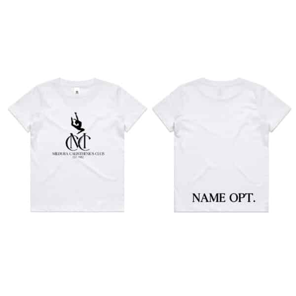 Kids White Staple Tshirt – Mildura Calisthenics Club