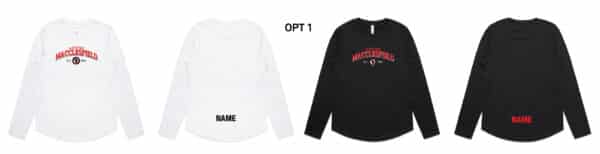 LADIES CURVE LONG SLEEVE T-SHIRT – MACCY FC - Image 2